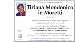 Annuncio funebre - Tiziana Mondonico in Moretti