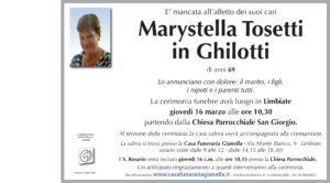 Annuncio funebre - Marystella Tosetti in Ghilotti