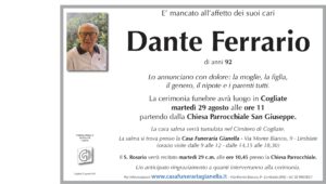 Annuncio funebre - Dante Ferrario