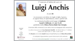 Annuncio funebre - Luigi Anchis