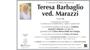 Annuncio funebre - Teresa Barbaglio ved. Marazzi