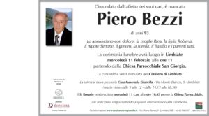 Annuncio funebre - Piero Bezzi