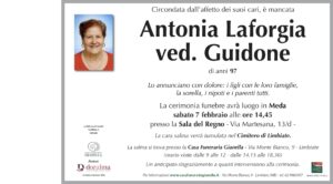 Annuncio funebre - Antonia Laforgia ved. Guidone