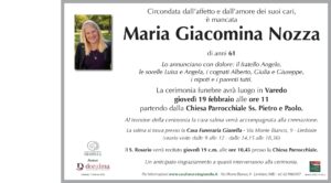 Annuncio funebre - Maria Giacomina Nozza