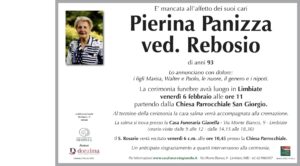 Annuncio funebre - Pierina Panizza ved. Rebosio