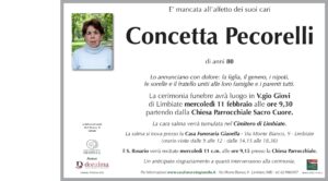 Annuncio funebre - Concetta Pecorelli