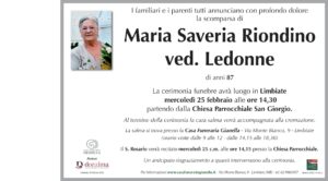 Annuncio funebre - Maria Saverio Riondino ved. Ledonne