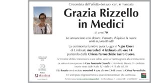 Annuncio funebre - Grazia Rizzello in Medici