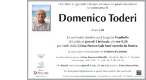 Annuncio funebre - Domenico Toderi