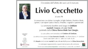 Annuncio funebre - Livio Cecchetto