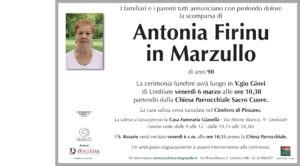 Annuncio funebre - Antonia Firinu in Marzullo