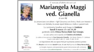 Annuncio funebre - Mariangela Maggi ved. Gianella