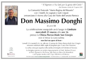 Annuncio funebre - Don Massimo Donghi