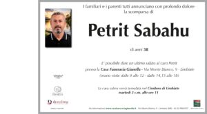 Annuncio funebre - Petrit Sabahu