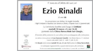 Annuncio funebre - Ezio Rinaldi