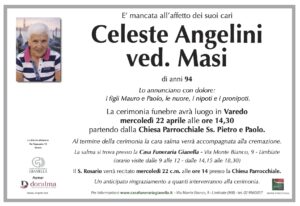 Annuncio funebre - Celeste Angelini ved. Masi