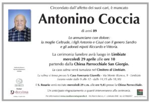 Annuncio funebre - Antonino Coccia