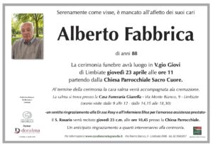 Annuncio funebre - Alberto Fabbrica