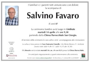 Annuncio funebre - Salvino Favaro