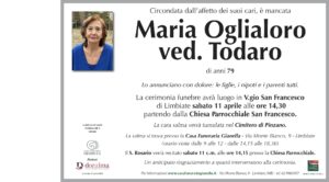 Annuncio funebre - Maria Oglialoro ved. Todaro