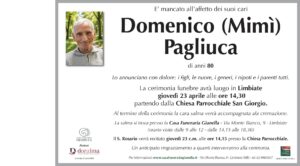 Annuncio funebre - Domenico (Mimì) Pagliuca