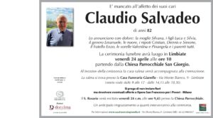 Annuncio funebre - Claudio Salvadeo