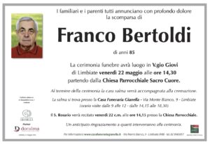 Annuncio funebre - Franco Bertoldi