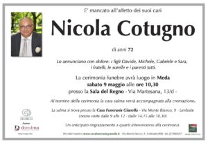 Annuncio funebre - Nicola Cotugno