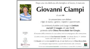 Annuncio funebre - Giovanni Ciampi