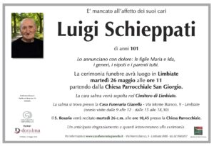Annuncio funebre - Luigi Schieppati