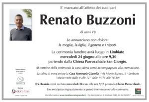 Annuncio funebre - Renato Buzzoni