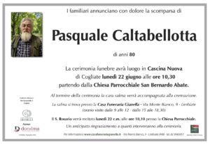 Annuncio funebre - Pasquale Caltabellotta
