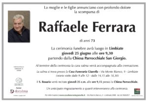 Annuncio funebre - Raffaele Ferrara