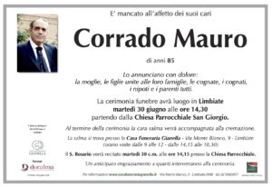 Annuncio funebre - Corrado Mauro