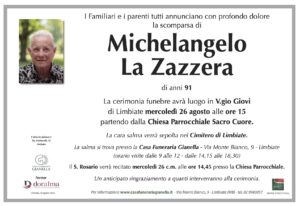 Annuncio funebre - Michelangelo La Zazzera
