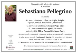 Annuncio funebre - Sebastiano Pellegrino