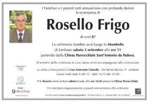 Annuncio funebre - Rosello Frigo