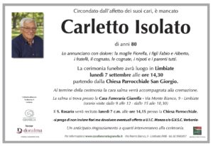 Annuncio funebre - Carletto Isolato
